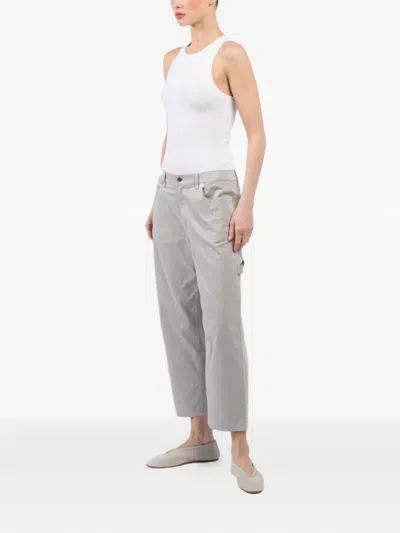 Tibi Belt-loops Cropped Jeans In Gray