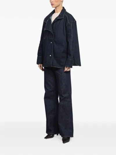 不对称牛仔夹克