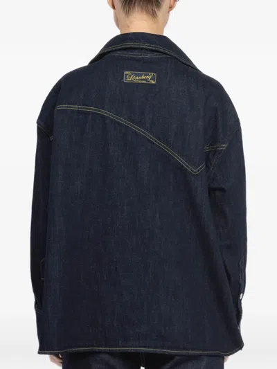 不对称牛仔夹克