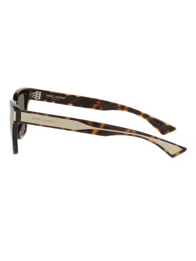Saint Laurent Tortoiseshell Square Sunglasses In Brown