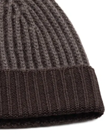 04651/trip In A Bag Ribbed Wool Beanie Hat In Brown