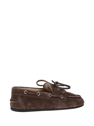 Miu Miu Round-toe Loafers In Brown