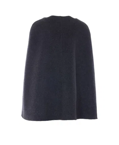 Gucci Reversible Wool Cape With Horsebit Detail In Black