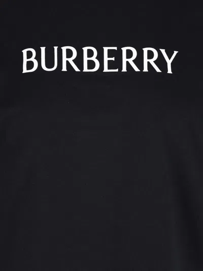 Burberry Women Cotton T-shirt With Logo In Blue