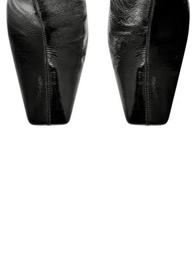 Courrèges Knee High Boots Pointed Toe Block Heel In Black