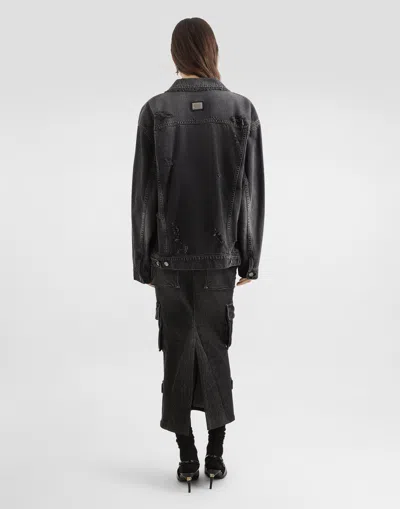 Dolce & Gabbana Buttoned Denim Jacket In Black