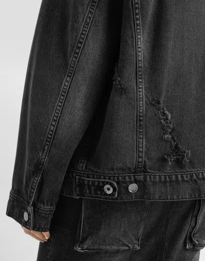 Dolce & Gabbana Buttoned Denim Jacket In Black