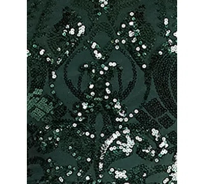 Emerald Sundae Juniors' Sequined Side-slit Gown, Created For Macy's In Green