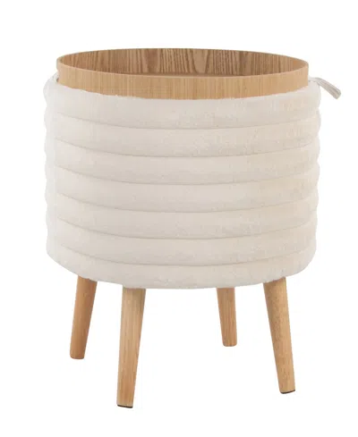 Lumisource 2-pc. Fabric Tray Plush Contemporary Storage Ottoman Set