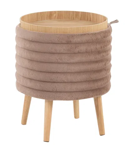 Lumisource 2-pc. Fabric Tray Plush Contemporary Storage Ottoman Set