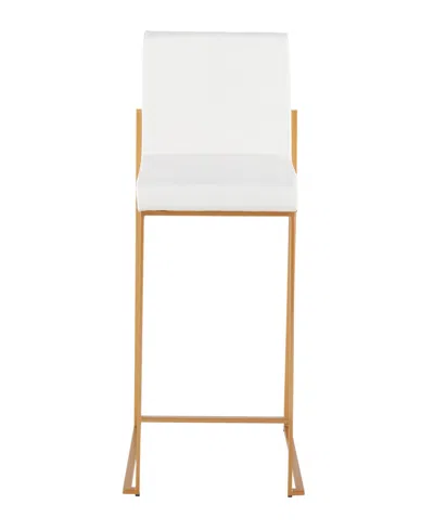 Lumisource Fabric Fuji Contemporary High Back Counter Stool, Set Of 3