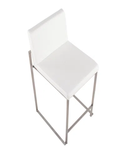 Lumisource Fabric Fuji Contemporary High Back Counter Stool, Set Of 3