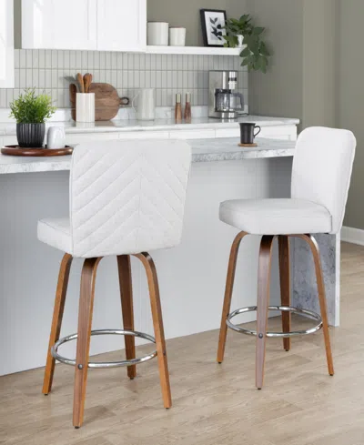 Lumisource Fabric Henry Contemporary Fixed-height Counter Stool, Set Of 2