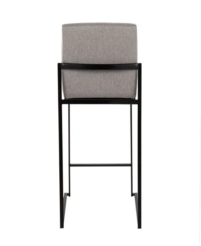 Lumisource Fabric Fuji Contemporary High Back Counter Stool, Set Of 3