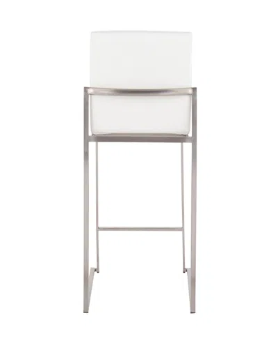 Lumisource Fabric Fuji Contemporary High Back Counter Stool, Set Of 3