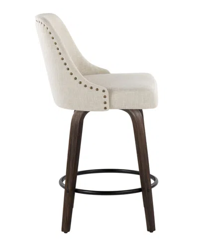 Lumisource Fabric Studded Marcel Transitional Fixed-height Counter Stool, Set Of 2