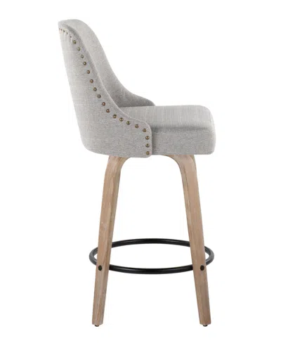 Lumisource Fabric Studded Marcel Transitional Fixed-height Counter Stool, Set Of 2