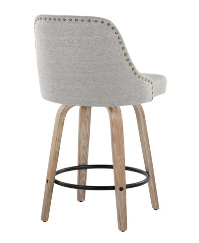 Lumisource Fabric Studded Marcel Transitional Fixed-height Counter Stool, Set Of 2