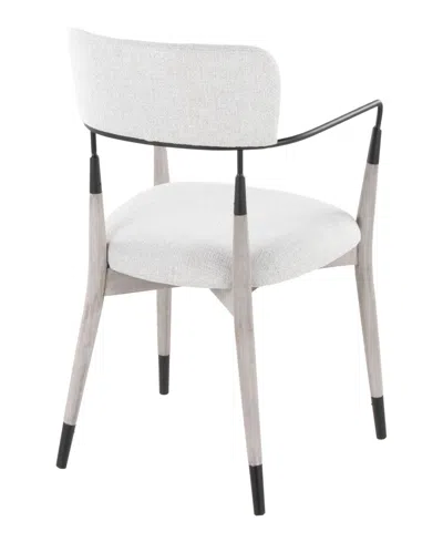 Lumisource Fabric Savannah Contemporary Dining Chair, Set Of 2 In White