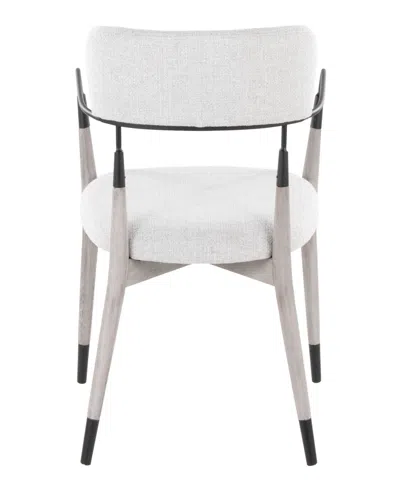 Lumisource Fabric Savannah Contemporary Dining Chair, Set Of 2 In White