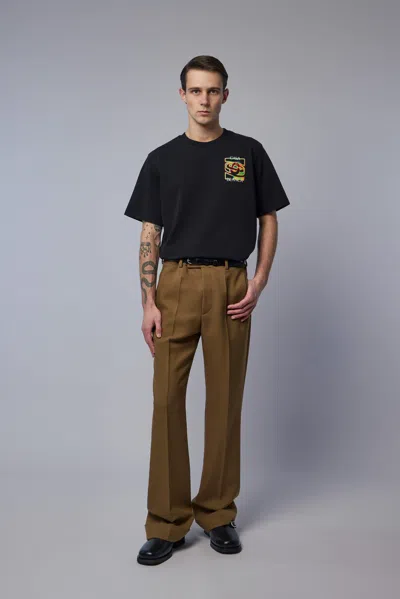 Casablanca Black Crewneck T-shirt With Logo Detail On The Front And Maxi Logo On The Rear In Cotton Man