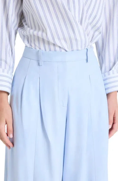 Twp Avery Wide Leg Leather Pants In Blue