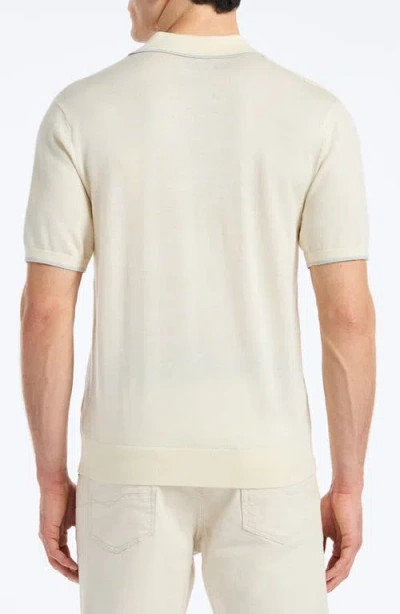 Robert Graham Edvan Short Sleeve Wool Blend Polo Sweater In Neutral