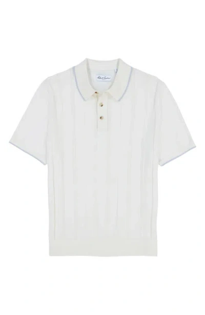 Robert Graham Edvan Short Sleeve Wool Blend Polo Sweater In Neutral