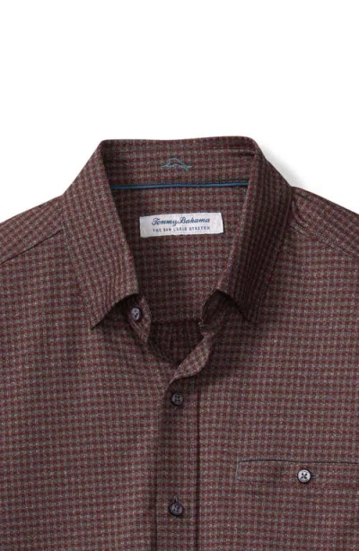 Tommy Bahama San Sebastian Microcheck Islandzone® Button-up Shirt In Burgundy