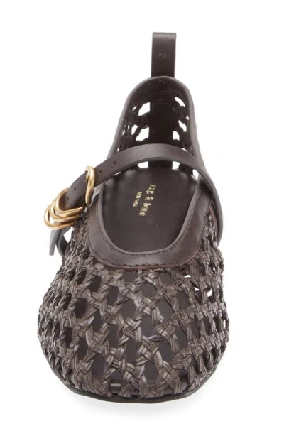 Rag & Bone Spire Woven Mary Jane Flat In Black