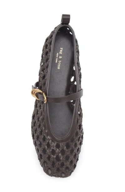 Rag & Bone Spire Woven Mary Jane Flat In Black