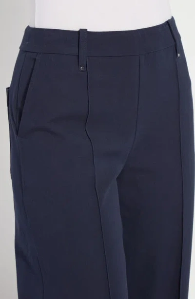 Lyssé Lysse Miranda Pull-on High Waist Crop Wide Leg Twill Pants In Blue