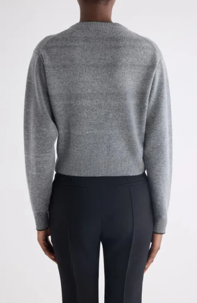 Chloé Wool And Cashmere Cardigan With Logo Knitwear Grey In Gray