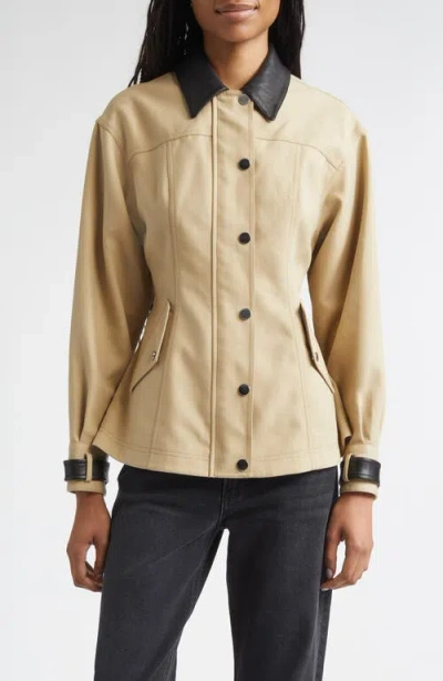 Veronica Beard Talla Water Repellent Cotton Jacket In Sand