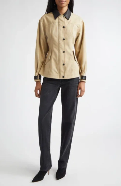 Veronica Beard Talla Water Repellent Cotton Jacket In Sand