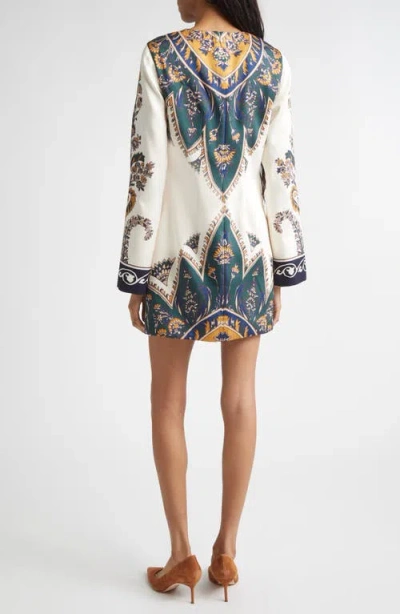 Veronica Beard Cromwell Printed Long-sleeve Mini Dress In Multi