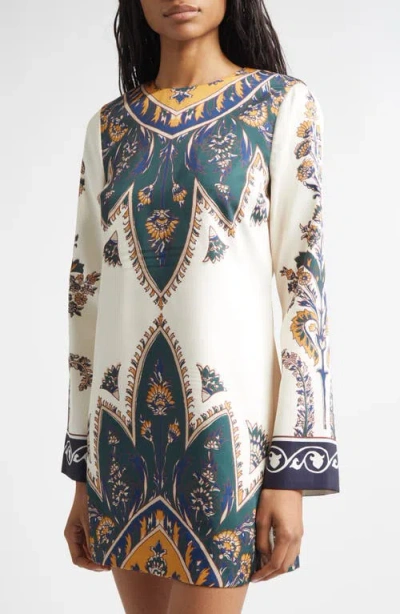 Veronica Beard Cromwell Printed Long-sleeve Mini Dress In Multi