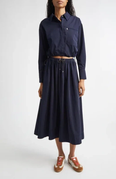 Veronica Beard Drawstring Collection Shirt In Blue