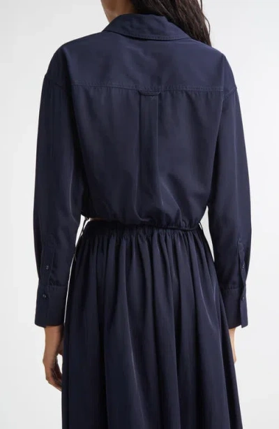 Veronica Beard Drawstring Collection Shirt In Blue