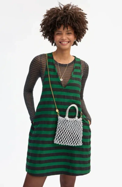 Clare V Bianca Small Macrame Tote In Silver
