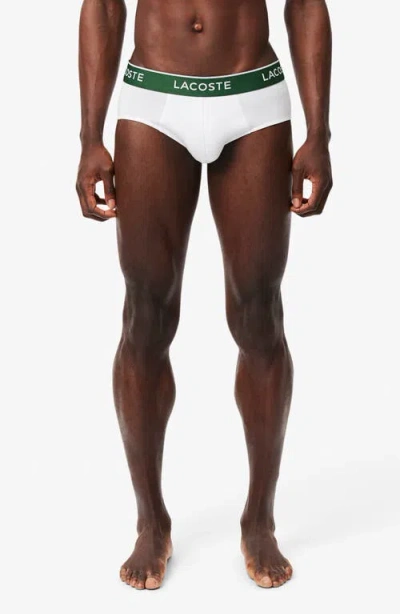 Lacoste Core Essentials Assorted 3-pack Stretch Cotton Briefs In Multi