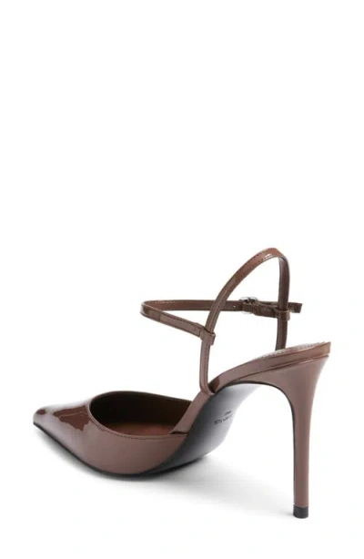 Mango Glitty Ankle Strap Pump In Brown