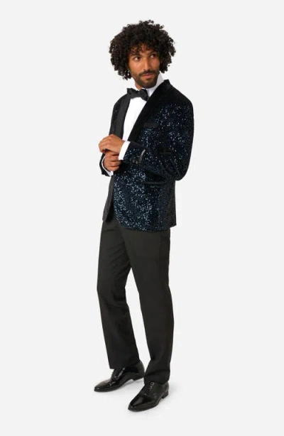 Opposuits Navy Sequin Dinner Jacket In Blue