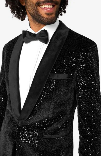 Opposuits Black Sequin Dinner Jacket In Black