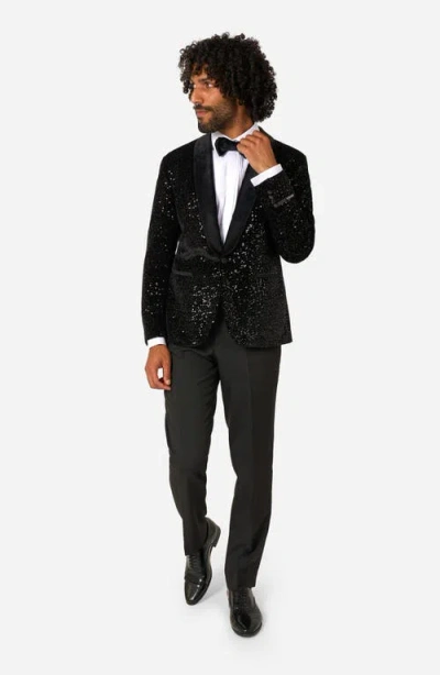 Opposuits Black Sequin Dinner Jacket In Black