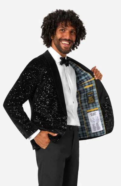 Opposuits Black Sequin Dinner Jacket In Black