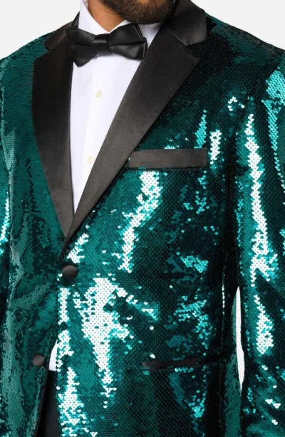 Opposuits Terrific Teal Sequin Embellished Dinner Jacket In Green
