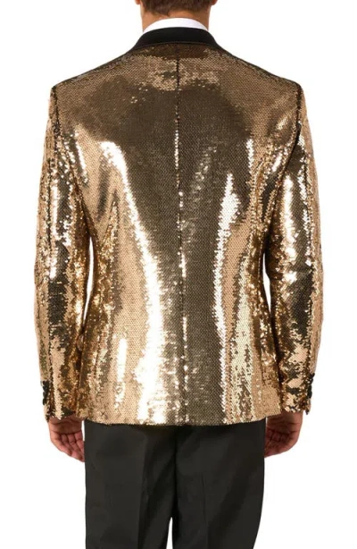 Opposuits Groovy Gold Sequin Dinner Jacket In Gold