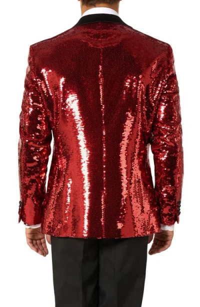 Opposuits Radiant Red Sequin Embellished Dinner Jacket In Red