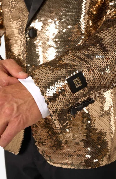 Opposuits Groovy Gold Sequin Dinner Jacket In Gold